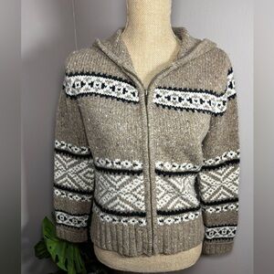 Carole Little Vintage Zip Lambs Wool Blend Cardigan Sweater Petite Medium